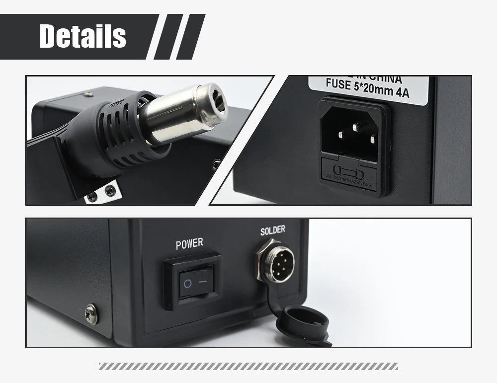 JCD Hot Air Gun 858D 700W BGA Rework Solder Station Soldering Heat Air Gun Station 220V / 110V For SMD SMT Welding Repair Tools