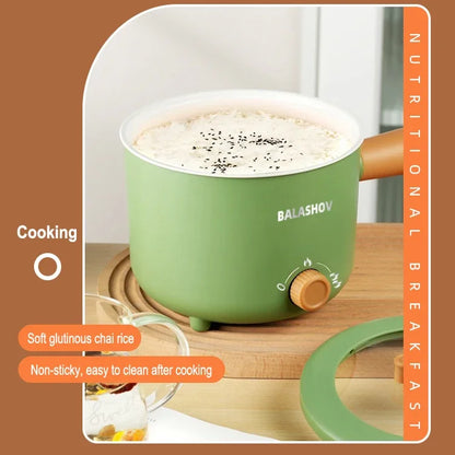1.8L Mini Portable Electric Rice Cooker Non-Stick Inner Pot Multifunctional Rice Cooker Auto Keep Warm, Compact Space Saving Multi Cooking Pot for Rice Porridge Soup Noodles, Household Dorm Office Travel Kitchen Appliance for