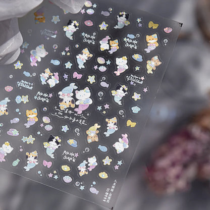 Ocean Shell Starfish Shell Conch Whale Dolphin Seahorse Coconut Tree Water Bubbles Self Adhesive Nail Art Sticker Manicure Decal