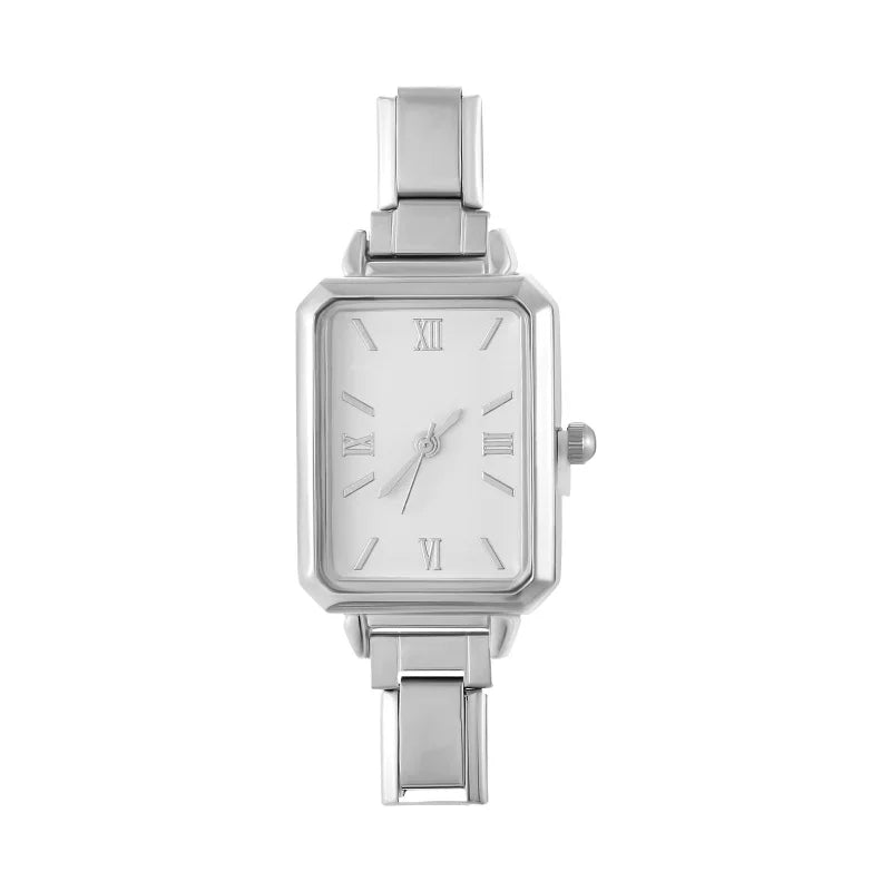 Fashion Colorful Dial Square Stainless Steel Women Watch Head Fit 9mm Bracelet For Party Friend Wife Birthday Jewelry Gifts