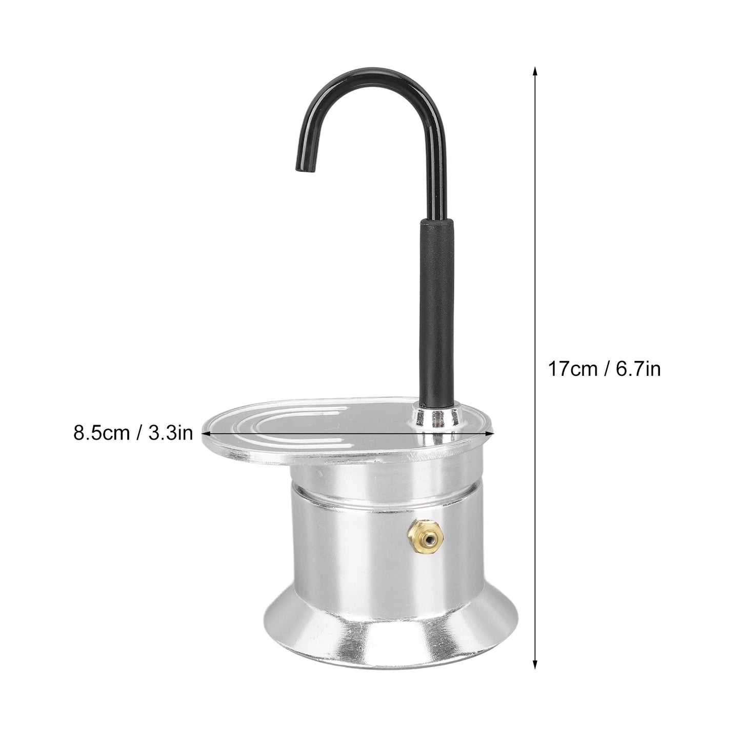 50ML Single Tube Moka Pot Cup Aluminum Alloy Spout Stovetop Italian Coffee Maker for Outdoor Parties Travel Kitchen Accessories