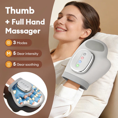 5 Level Hand Massager with Airbag Compression Finger Wrist Palm Massage Machine Vibration Glove for Hand Muscle Relax