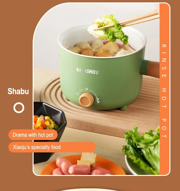 1.8L Mini Portable Electric Rice Cooker Non-Stick Inner Pot Multifunctional Rice Cooker Auto Keep Warm, Compact Space Saving Multi Cooking Pot for Rice Porridge Soup Noodles, Household Dorm Office Travel Kitchen Appliance for