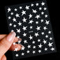 3D Bronzing Laser Silver Irregular Star Nail Decals Metallic Effect Silver Pentagram Nail Decals Adhesive Nail Art Star Stickers