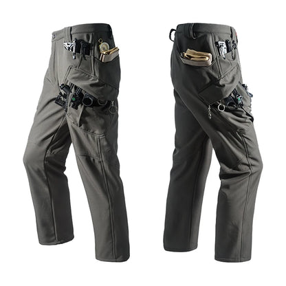 Men's City Cargo Autumn Winter Fleece Softshell Hiking Pants Fishing Climbing Trekking Casual Hunting Camping Trousers M-5XL