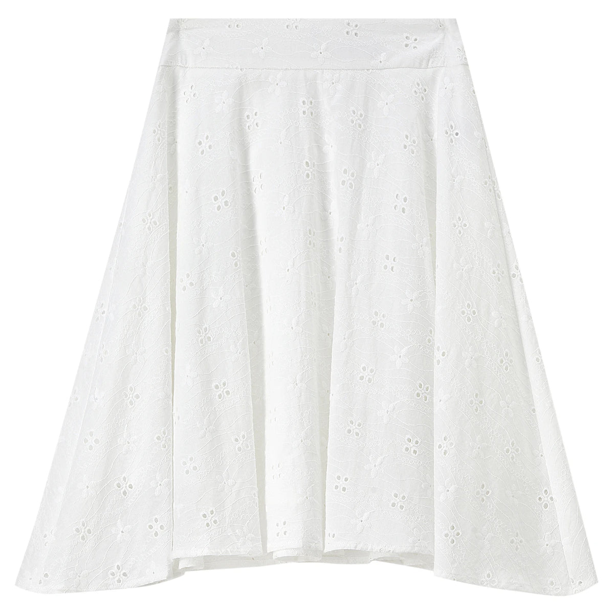 SENTUBILA Women's White Cotton Summer Skirt 2026 Woman Fashion Hollow Embroidery A-Line Short Skirt Female Clothes Q62QG7173
