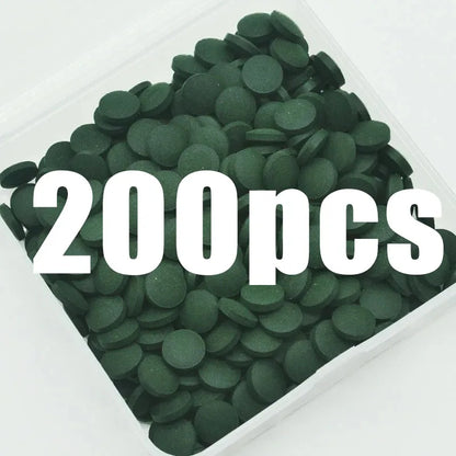 50-300Pcs High Purity Spirulina Tablets Spiral Seaweed Enrichment Favorite Pets Food Fish Crystal Red Shrimp Fish Food Aquarium
