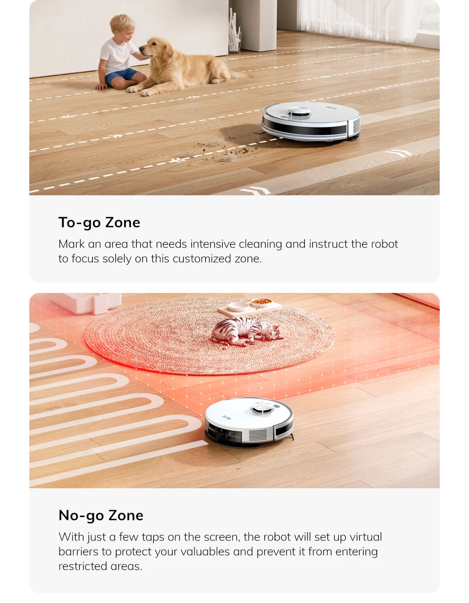 ILIFE V30 Robot Vacuum Cleaner, Laser Navigation, 10000Pa Suction, Up to 150min Runtime, APP Control, Customizable Cleaning, 2-in-1 Vacuum & Mop, No-Go Zones, Multi-Floor Mapping, Support Voice Assistance