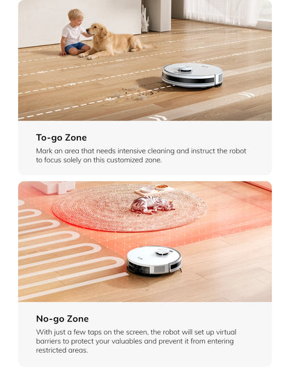 ILIFE V30 Robot Vacuum Cleaner, Laser Navigation, 10000Pa Suction, Up to 150min Runtime, APP Control, Customizable Cleaning, 2-in-1 Vacuum & Mop, No-Go Zones, Multi-Floor Mapping, Support Voice Assistance