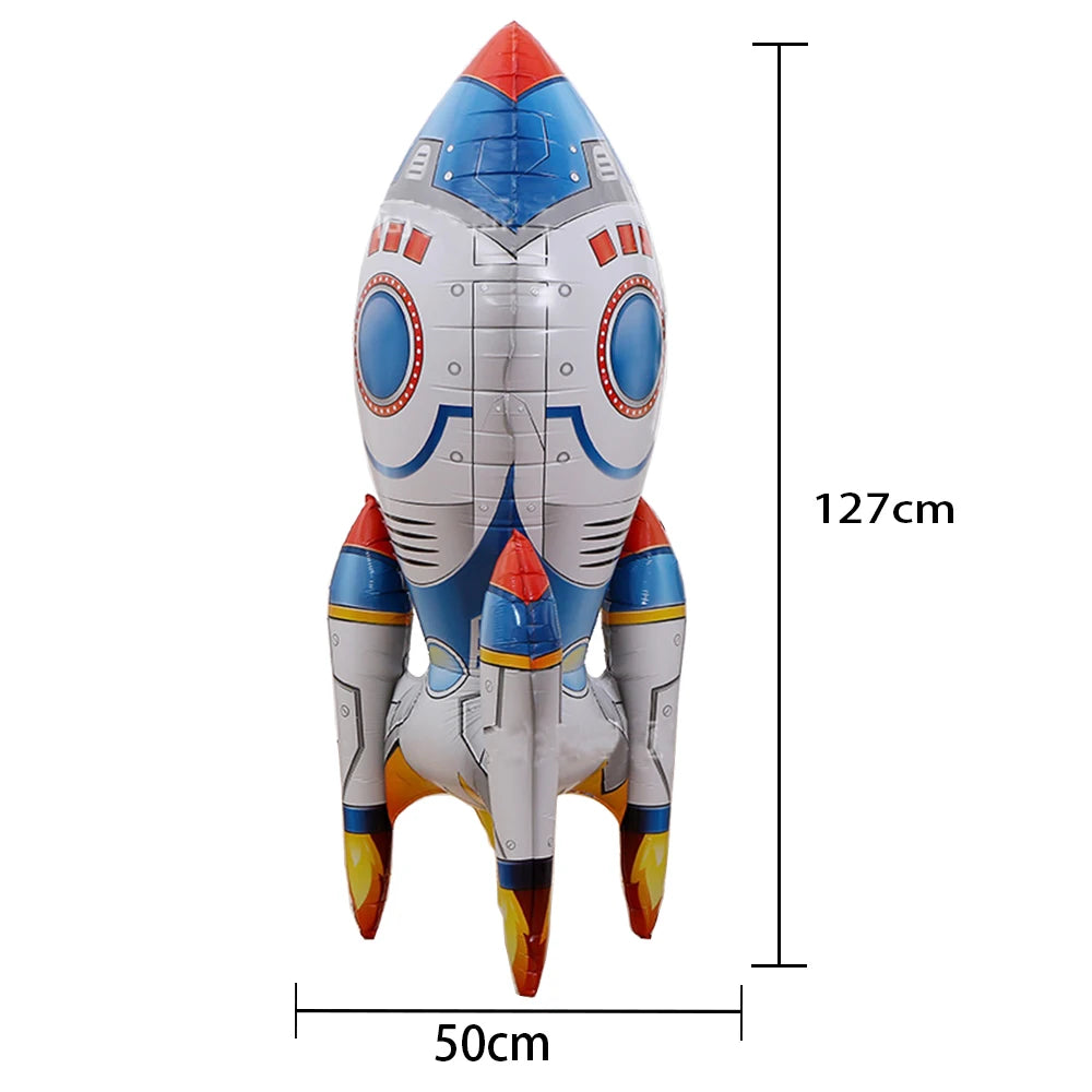 Blue Planet Astronaut Space Disposable Tableware Kids Birthday Table Decorations Paper Plate Cup Napkin Astronaut Rocket Balloon