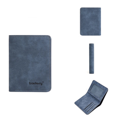 New Men's Short Wallet Cardholder Combo Anti-Theft Minimalist PU Leather