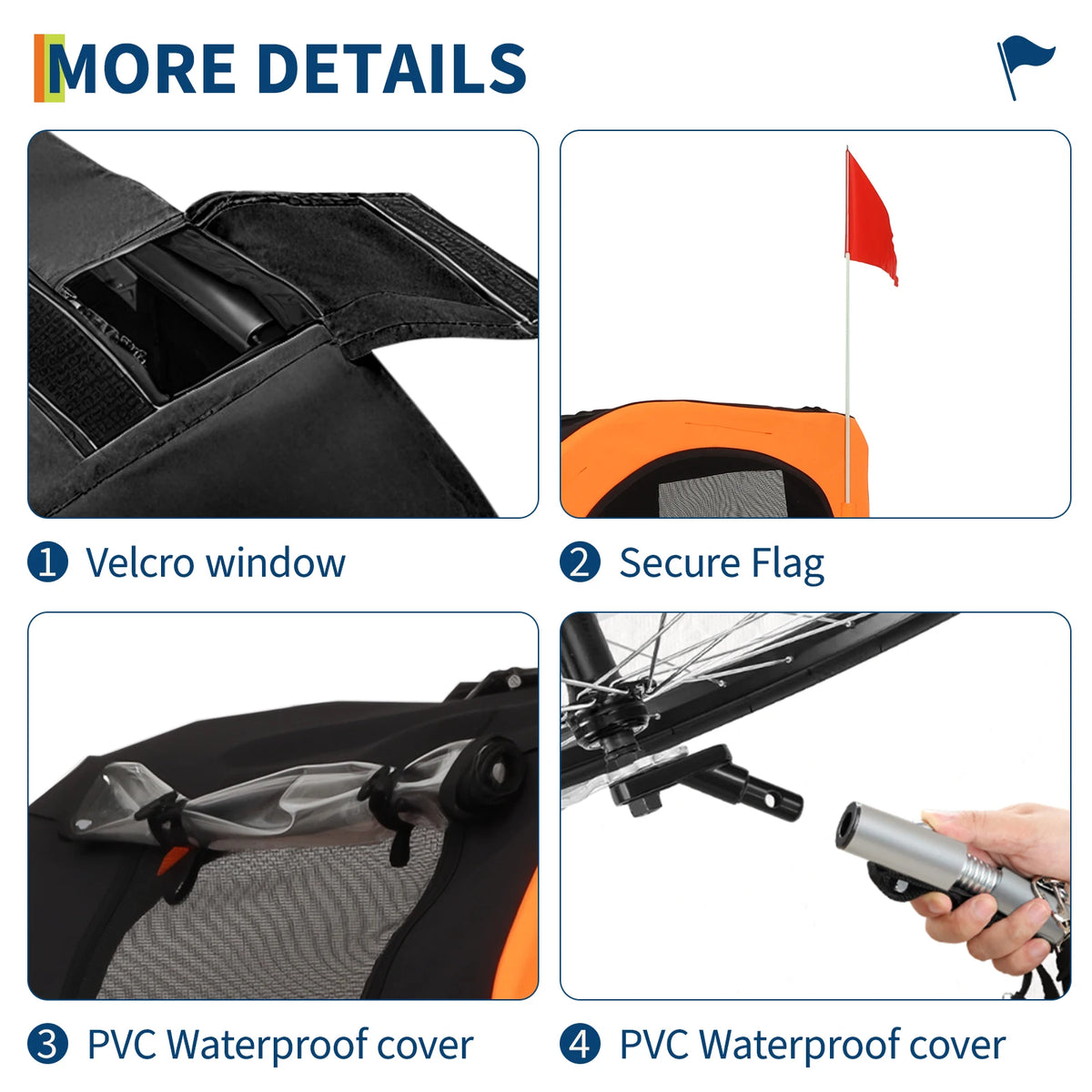 Heavy Duty 2-in-1 Dog Bike Trailer & Jogging Stroller for Medium/Large Dogs - 88 Lb/40 kg, Ventilated Waterproof Cabin, Collapsible Steel Frame, Quick-Release Wheels, All-purpose Hitch (20-29' Bikes)