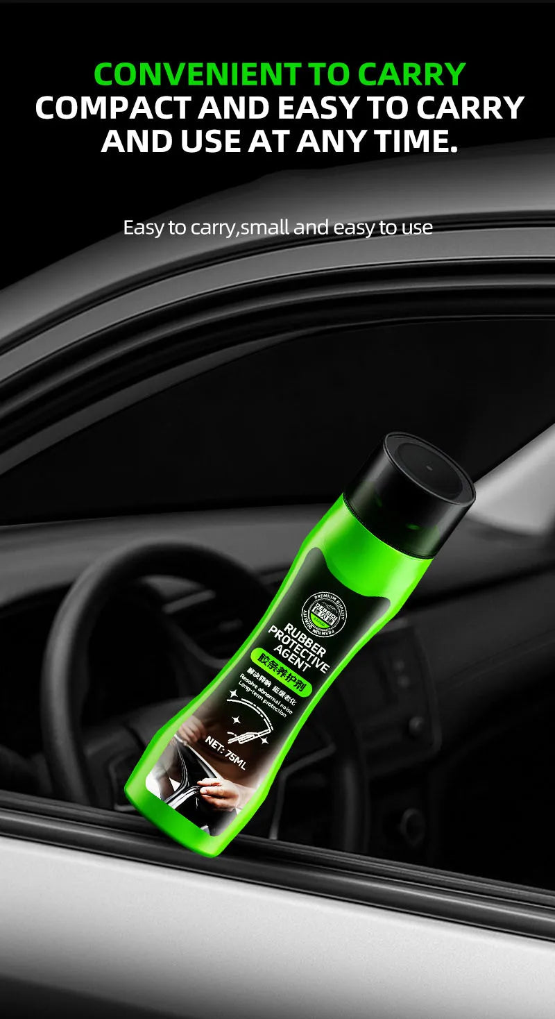 75ml Car Rubber Conditioner Rubber Strip Maintenance Agent Softening Agent Eliminates Noise Rubber Cleaner For Car SUV Vehicle