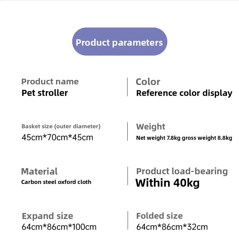 Medium Large Senior Dog Multifunction Pet Stroller Outdoor Travel Portable Foldable Stroller for Dog Pet Trolley Pet Stroller