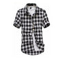 Red And Black Plaid Shirt Men Shirts 2026 New Summer Fashion Chemise Homme Mens Checkered Shirts Short Sleeve Shirt Men Blouse