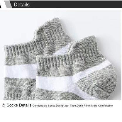 5 Pairs High Quality Socks Men Summer Outdoor Casual Cotton Socks Short Breathable Black Ankle Socks Run Sports Socks Size 38-45