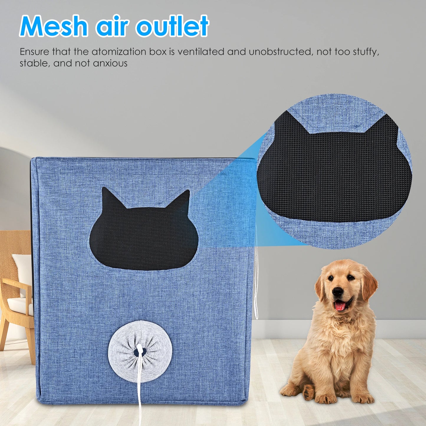 100L Veterinary Pet Atomization Nest Oxygen Cage Atomization Box Cats And Dogs ICU Cage Breathing Medical Folding Tent