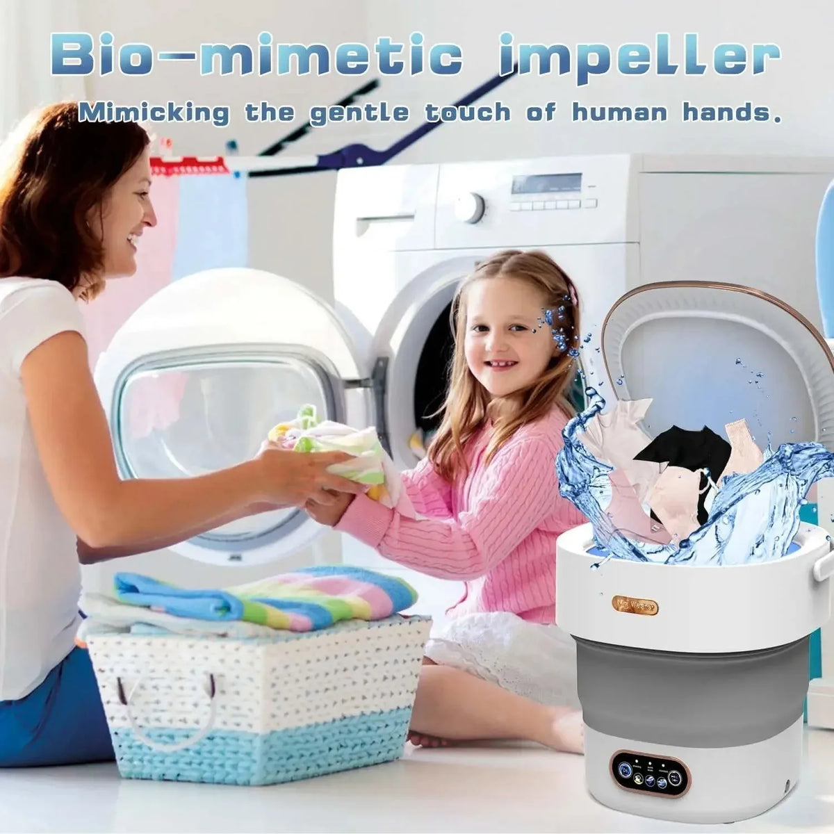 15L Portable Small Washing Dryer Machine Collapsible Washer with Spin Apartment Travel Socks Underwear Panties Washing Machine