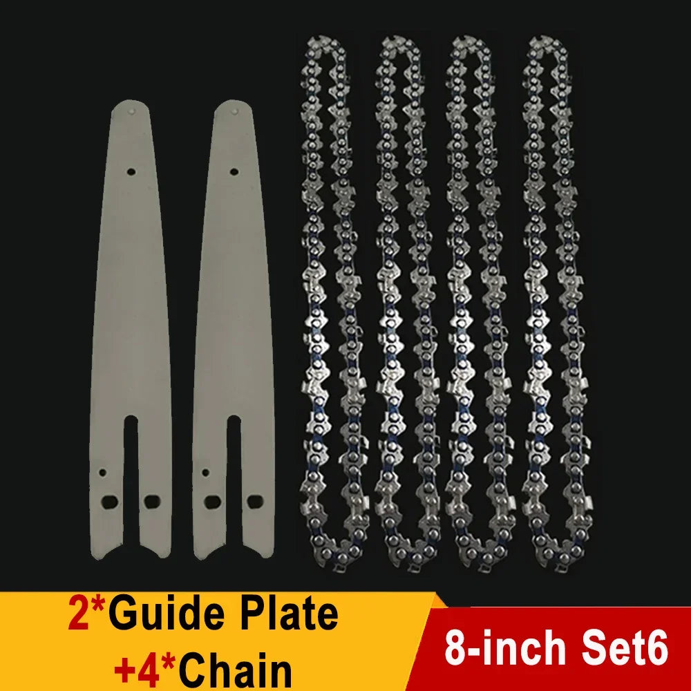 Chain for Mini Chainsaw 8 Inch 1/4"P Electric Saw 45 knots 22 knives Saw Blade Wireless Mini Saw Bar Chain Guid Logging Chainsaw