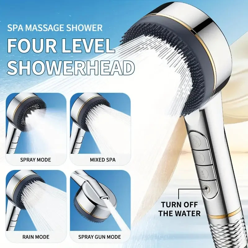Four-speed Adjustment Filtered Supercharged Shower Head With Multi-functional Water Seal Home Shower Bathroom Accessories