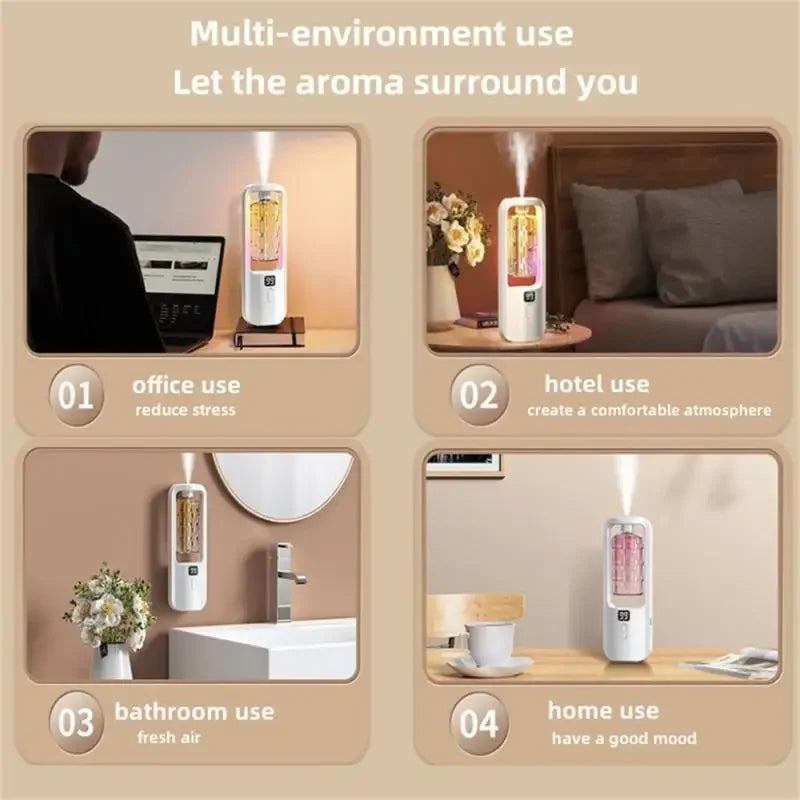 Wall-mounted Oil Aromatherapy Machine Air Purifying Automatic  Diffuser Toilet Deodorization Fragrance Humidifier Colorful Night