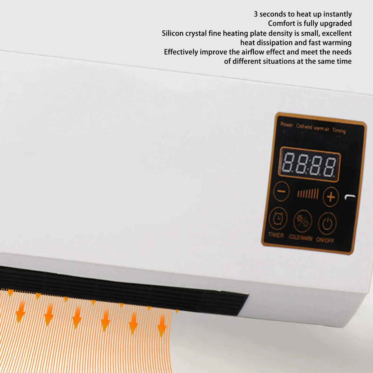 Wall Mounted Heating Machine Dual Use Highly Efficient Wide Angles Mobile Small  Heater US Plug 110V