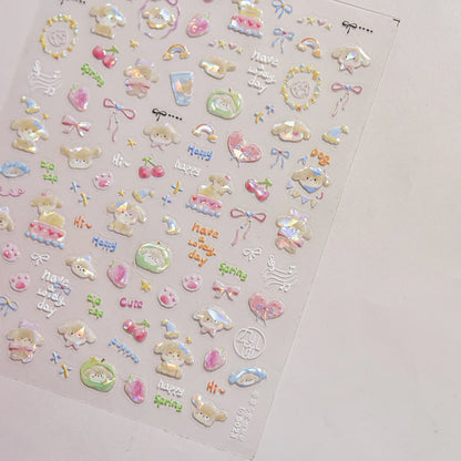 Colorful Water Bubble 5D Nail Art Stickers Goldfish Koi carp Dreamy Polarized Dreamlike Self Adhesive Delicate Manicure Decals