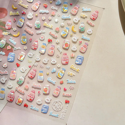 Ocean Shell Starfish Shell Conch Whale Dolphin Seahorse Coconut Tree Water Bubbles Self Adhesive Nail Art Sticker Manicure Decal