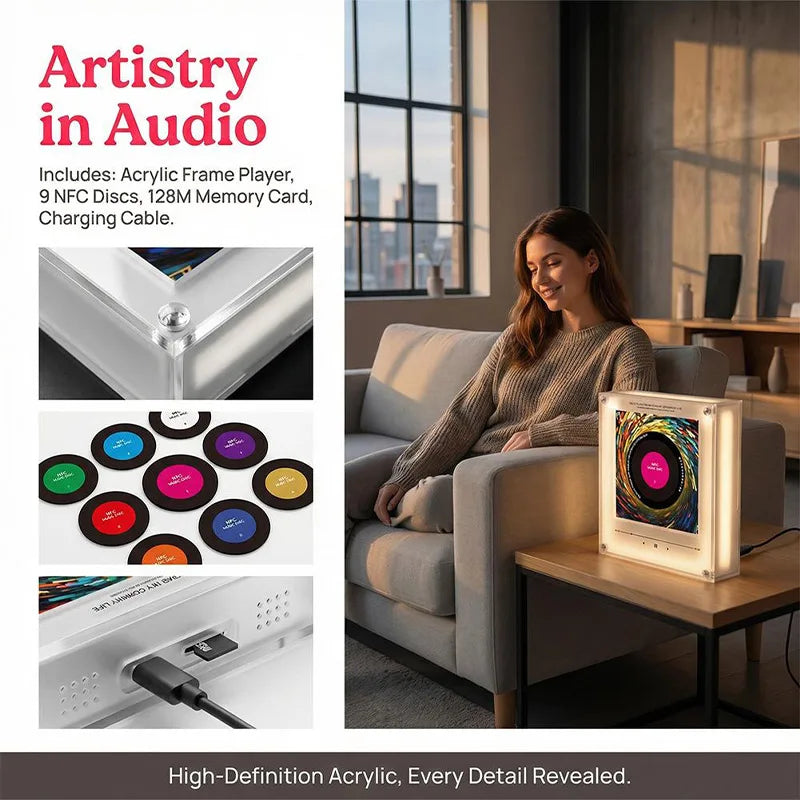 Customized NFC Sensing Song Player With Acrylic Built-in Speaker No Need For Mobile Phone To Customize Refrigerator Stickers