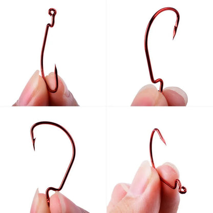 10pcs/ Box Fishing hook Offset 8# - 5/0# crank hook for soft worm bait fishhook crankbait fishing tackle accessories pesca hooks