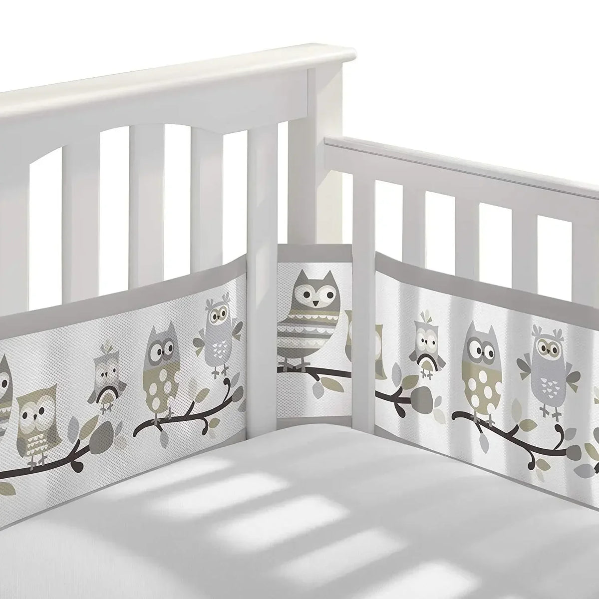 Breathable Mesh Bed Liner 4 Panel Baby Cot Fence Cotton Railing Thicken Bumper One-piece Crib Around Protector Baby Room Decor