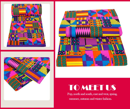 Veritablewax Africa Ankara Prints Batik Wax Fabric DIY Textile Nigeria African Polyester Fabric Dress Sewing Tissu Craft 6 yards
