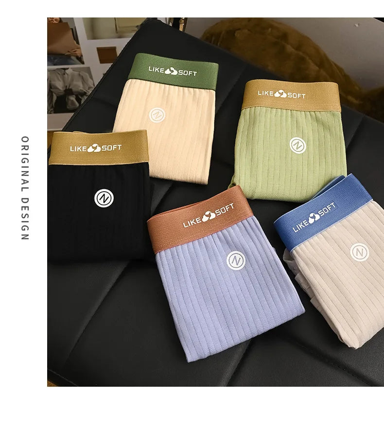 5 Pcs Men's Striped Funny Boxer Shorts Underwear Sexy Underpants Man Male Homme U Convex Shorts Lingerie Boxershorts  Panties