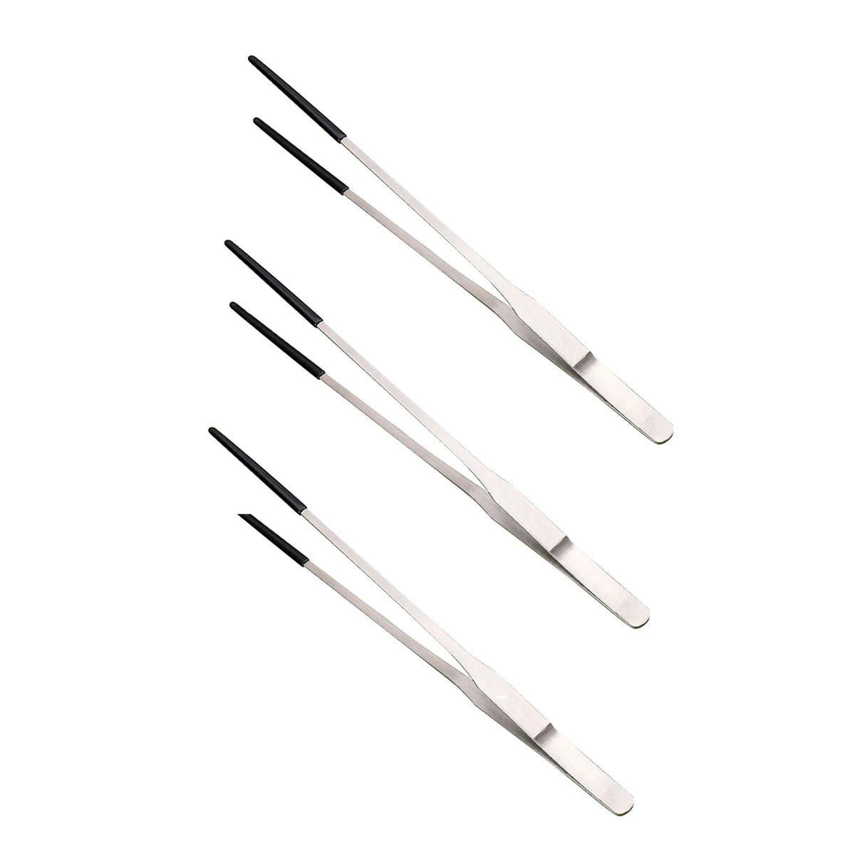 2pcs Bent Tip Tweezers For Crafts Stainless Steel Straight And Curved Nippers Tweezers Feeding Tongs For Reptile Lizards Spider