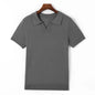 Spring and summer new 100% pure wool business casual knitting technology men's breathable soft lapel Polo short sleeve T-shirt.