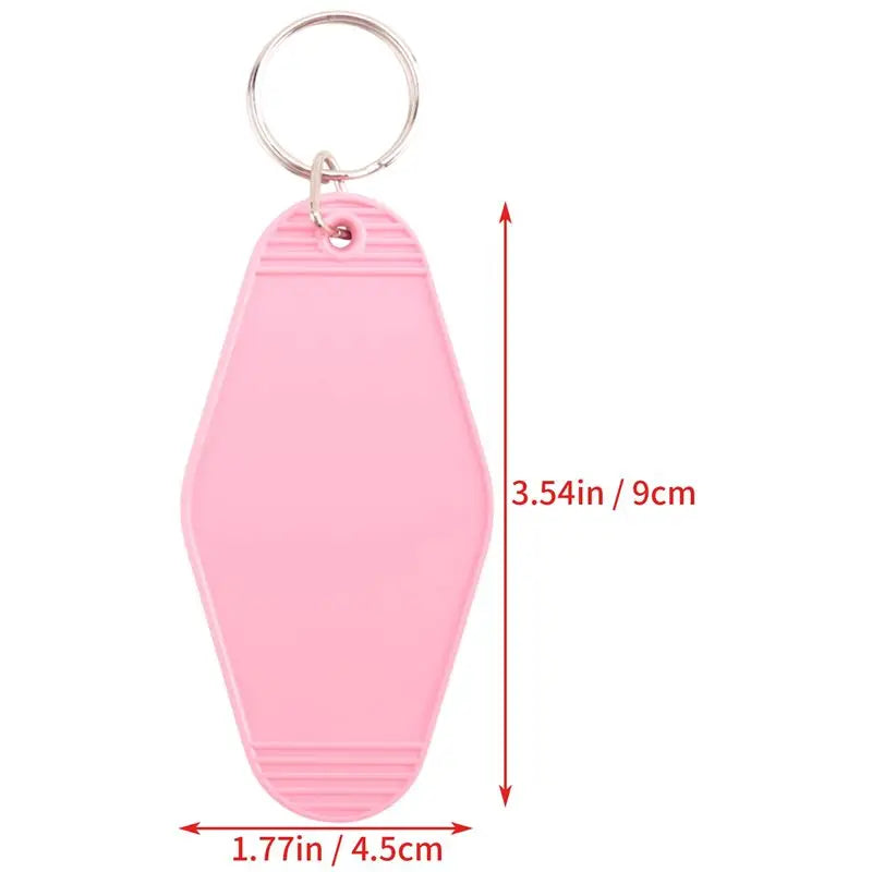 A84E-24 Pcs Vintage Motel Keychain DIY Blank Hotel Keychains Heat Transfer Blank Keychains Bulk Sublimation