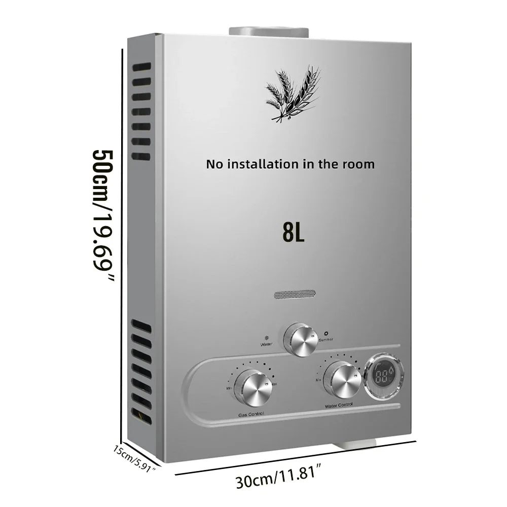 VEVOR LPG Liquefied Petroleum Gas Water Heater 6L 8L 10L 12L 16L 18L Liquefied Petroleum Gas Propane Butane Water Heater