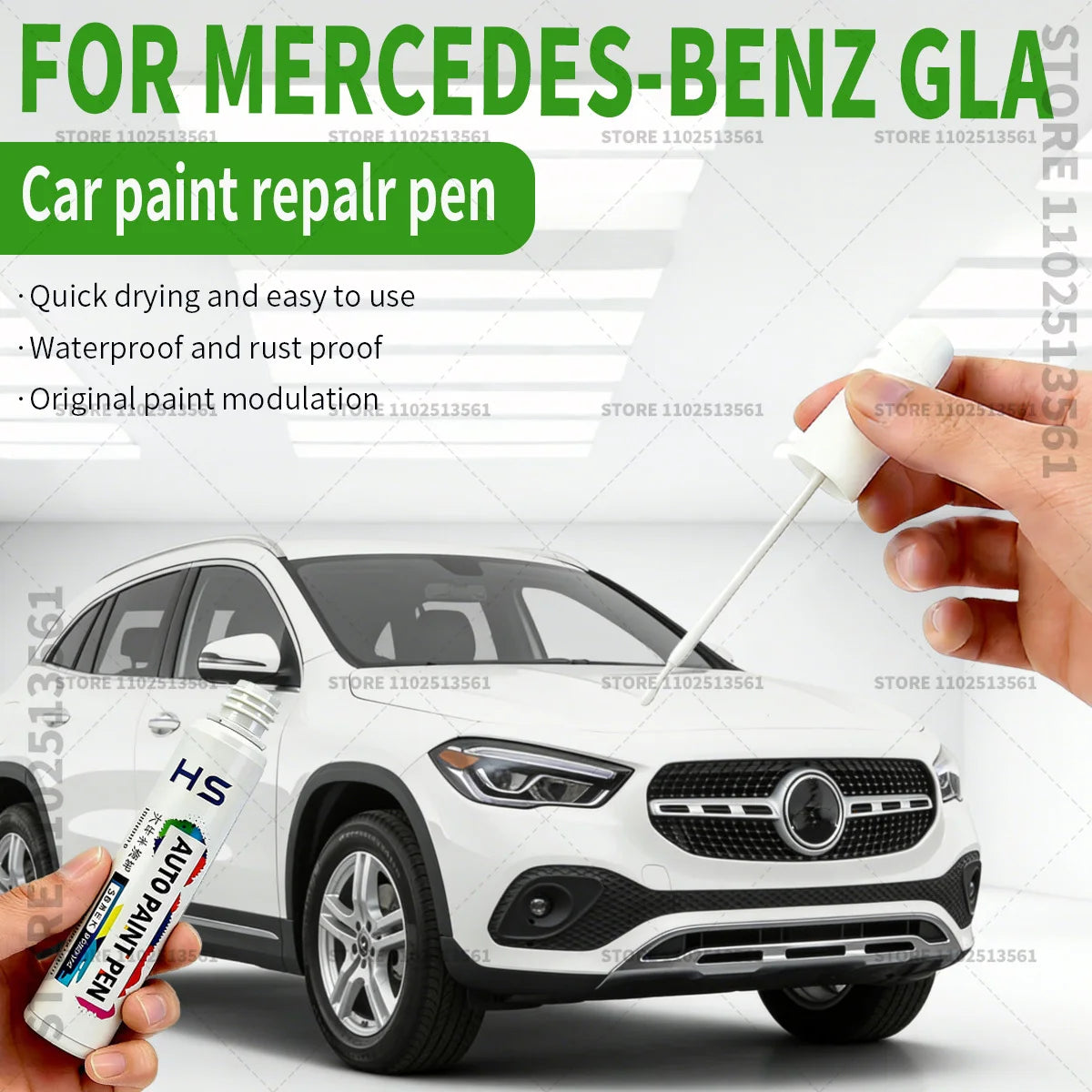 Car Paint Repair Pen Touch Up Scratch Remover DIY Auto Accessories For Mercedes-Benz GLA Jewel Blue Polar White Rose Gold Red