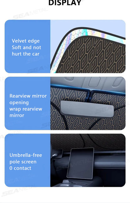SEAMETAL Car Windshield Sun Shade Five-layer Front Window Sunshade Windshield Sun Protection Cover UV Blocker Summer Car Covers