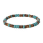 Coconut Wood Beaded Bracelet Eiastic Turquoise Stone Bead Bracelets for Men and Women Handmade Stacking Wooden Stretch Bracelets