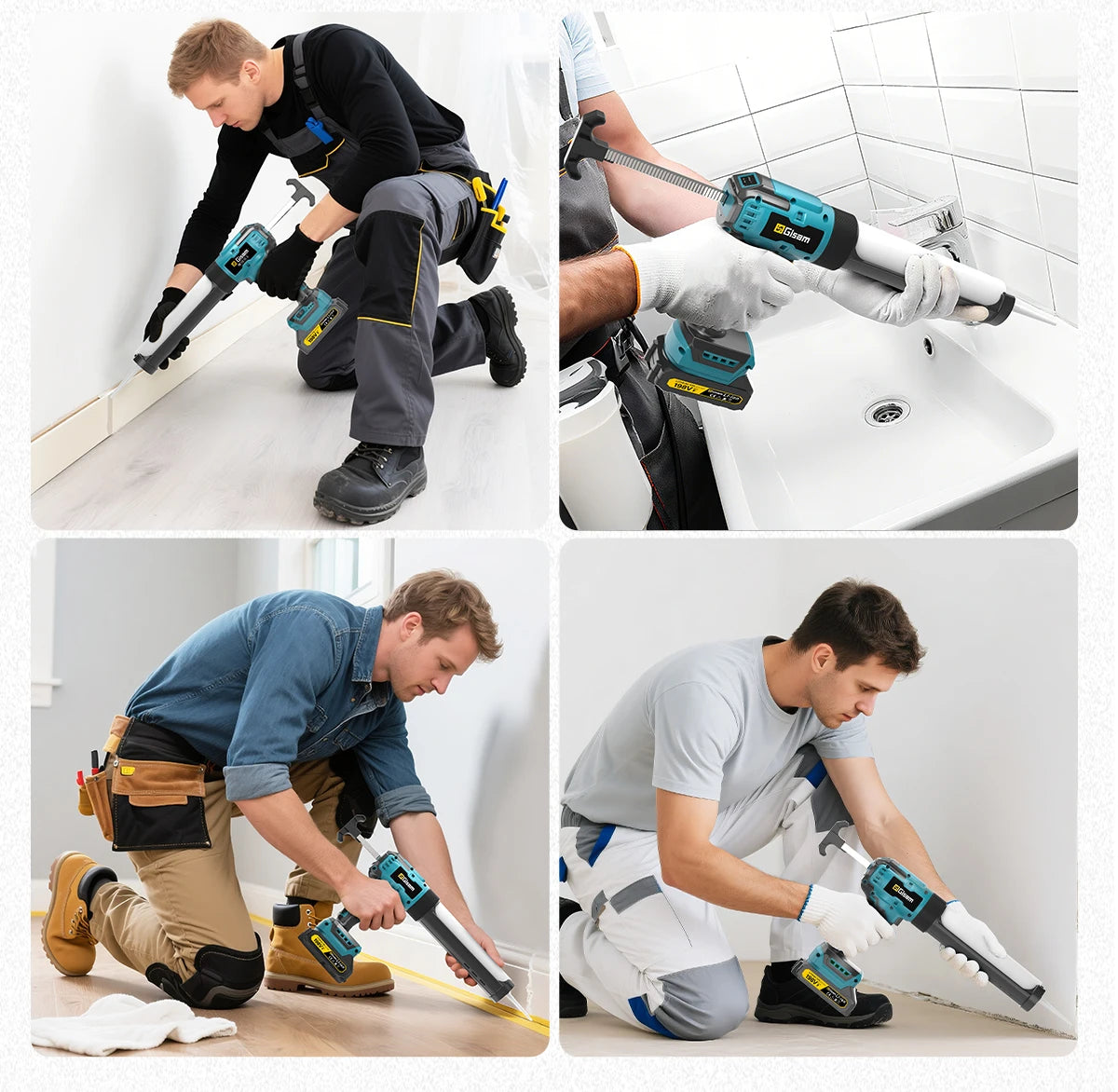 Gisam Electric Caulking Gun Glue 400KG 6Gear Cordless Glass Glue Gun Adhesive Glue Sealant Power Tool For Makita 18V Battery Pin