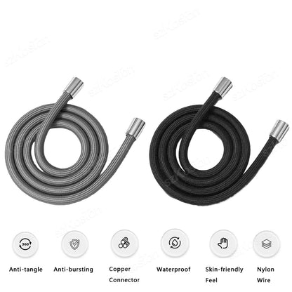 Bathroom Nylon High Pressure Flexible Smooth 1.5/2.0 Meter Shower Hose Flexible Handheld Anti Winding GI/2 Universal Pipe Tube