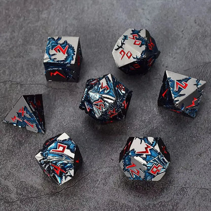 D&D Dice 7 Die Metal DND Dice Set, Weighted Metallic for Dungeons and Dragons Dice Set, Polyhedral D and D Dice Roleplaying Cube