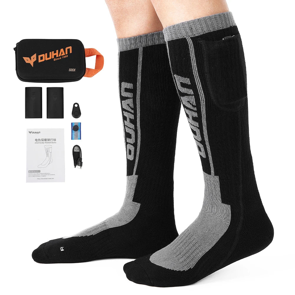 Electric Heating Socks for Skiing Snowboarding Hiking Rechargeable Batteries Thermal Warmer Remote Control Winter Outdoor Sports