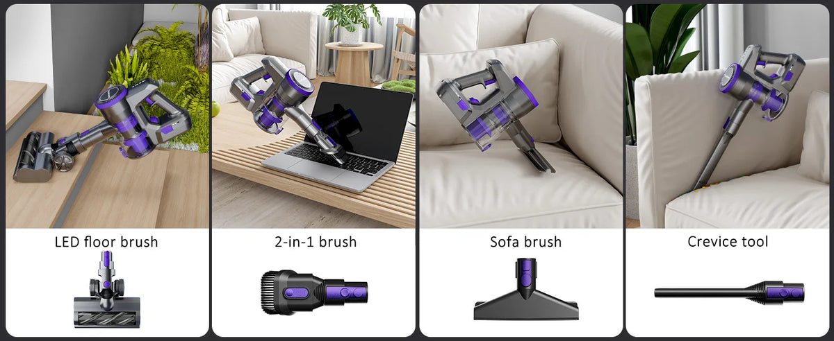 Yanhama Cordless Vacuum Cleaner - 68000Pa/550W Stick Vacuum with Charging Wall Dock, Lightweight Handheld Vacuum for Carpet
