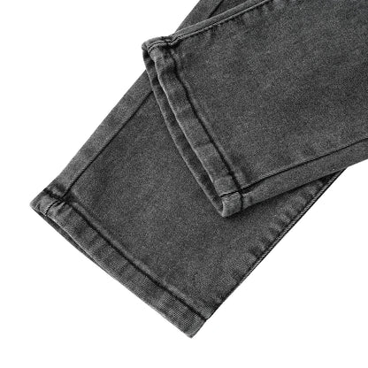 2025 New Men Slim Biker Ripped Long Denim Trousers Skinny Jeans Side Straps Zips Male Jogging Pants Destroyed Stretchy Pants