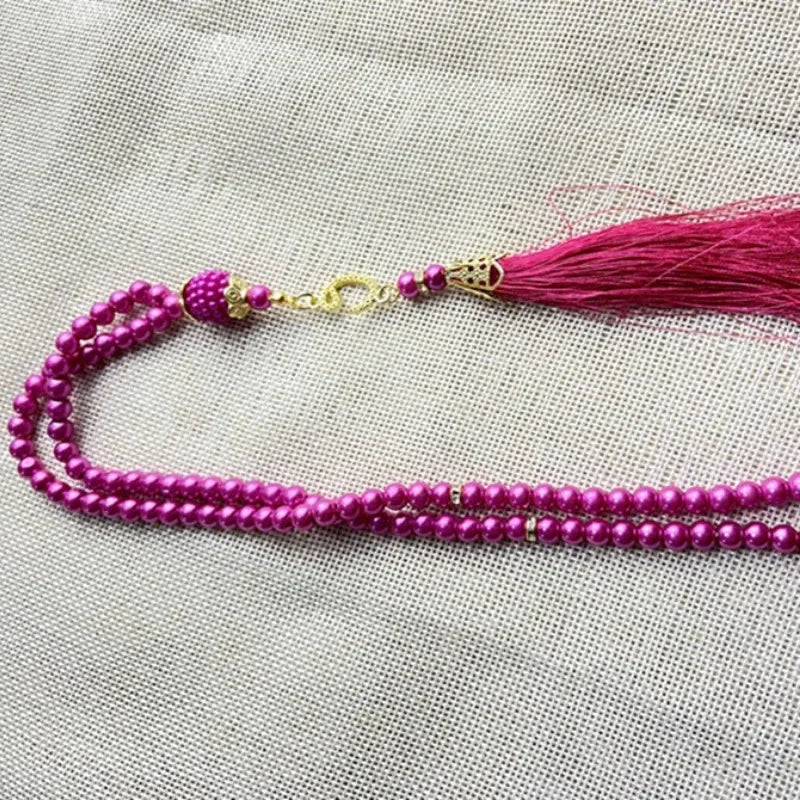 Muslim 99 Prayer Beads Tasbih Rosary Bracelet Islamic Misbaha Pearl Beads Tassel Necklace Ramadan Eid Jewelry for Women Men