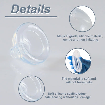 Silicone Mask Suitable For Pet Aerosol Chamber Medical Grade Silicon Soft And Non Hair Sticking For Cat Dogs Veterinary Supplies