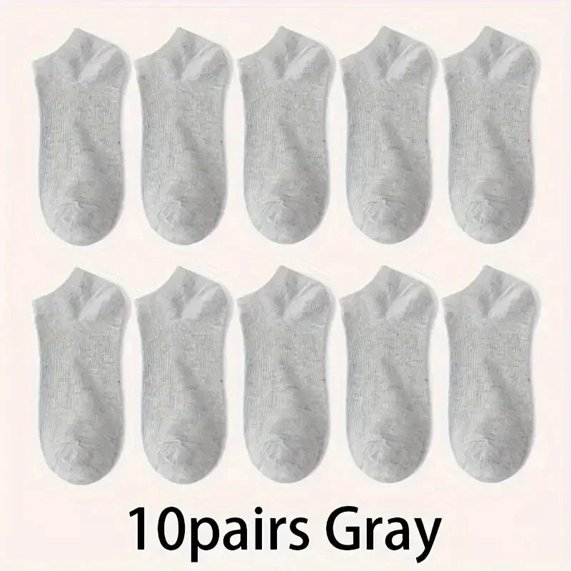 5/10-Pack Unisex Comfort-Fit Ankle Socks For All, Breathable & Lightweight - Ideal For Sports & Daily Wear