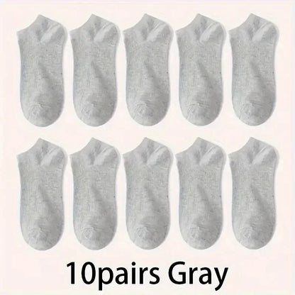 5/10-Pack Unisex Comfort-Fit Ankle Socks For All, Breathable & Lightweight - Ideal For Sports & Daily Wear